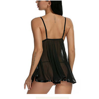 Net Yarn See-through Suspender Nightdress