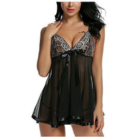 Net Yarn See-through Suspender Nightdress