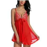 Net Yarn See-through Suspender Nightdress