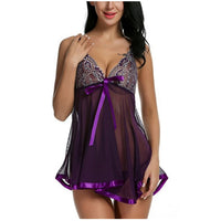 Net Yarn See-through Suspender Nightdress