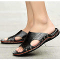 Summer New Cool And Breathable Men's Shoes One Word Slippers Beach Sandals