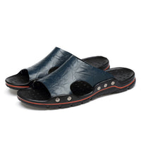 Summer New Cool And Breathable Men's Shoes One Word Slippers Beach Sandals
