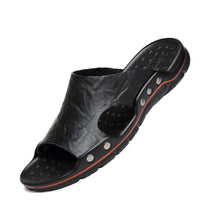 Summer New Cool And Breathable Men's Shoes One Word Slippers Beach Sandals