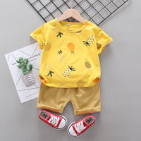 Western Style Suit T-shirt Short Sleeve 2-piece Set