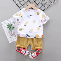 Western Style Suit T-shirt Short Sleeve 2-piece Set