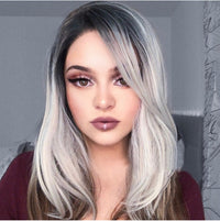 Three-color Gradient Mid-section Women's Wig Set