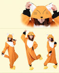 Cartoon One-piece Pajamas Yellow Fox Home Clothes For Men And Women