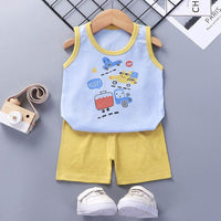 Children's Vest Suit Summer Cotton New Girl Shorts
