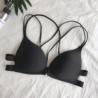 Cross-shoulder Straps No Underwire Gather Bra