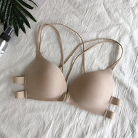 Cross-shoulder Straps No Underwire Gather Bra