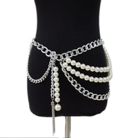 Women's Belt Atmospheric Slim Decoration Pearl Pendant Chain Waist Chain