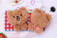 Japanese And Korean Cartoon Plush Doll Bear Teddy Keychain Cute Schoolbag Pendant