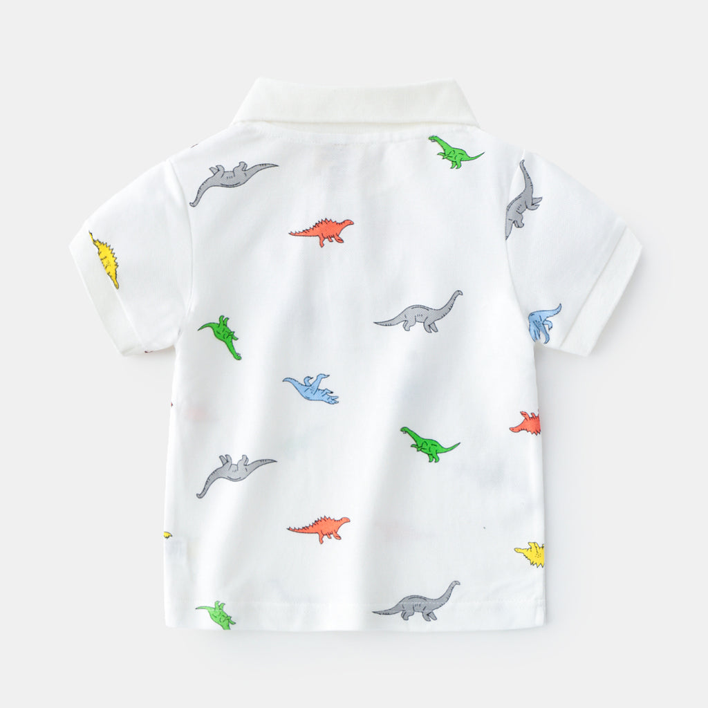 Boys Cartoon Short Sleeve Fashion Casual Trend Children's T-shirt Moisture Wicking Cotton Short Sleeve