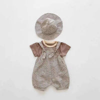 Three-Piece Baby Summer Checkered Sling Set
