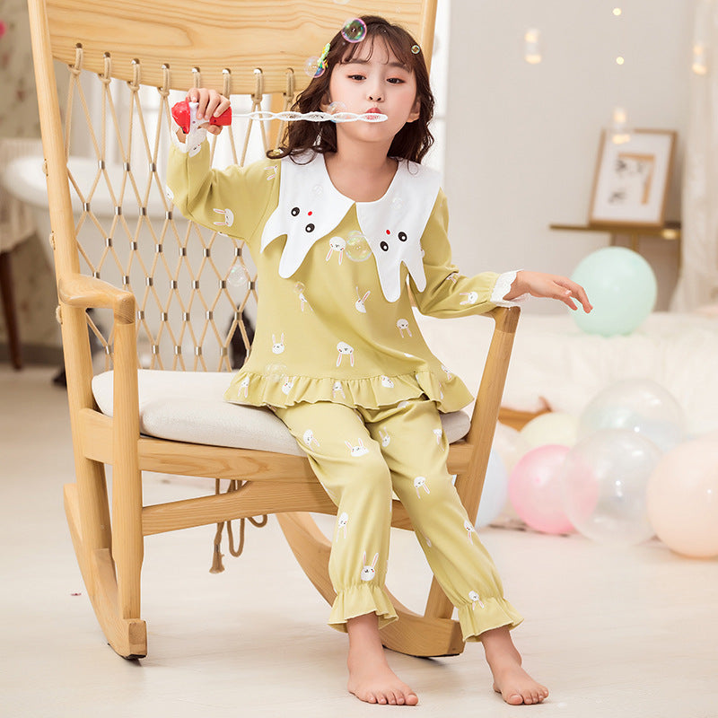 Children's Long-sleeved Girl Baby Two-piece Suit