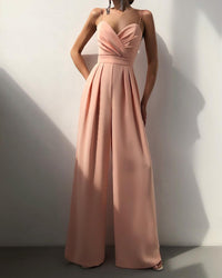 Minimalist Jumpsuit With Waist Straight And Mopping