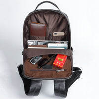 New Men's Backpack Business Leather Backpack Large Capacity