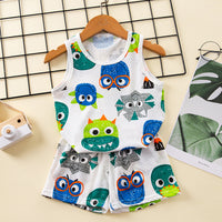 Children's Cotton Vest Set, Mesh Design Vest Shorts, Korean Style Boys' Sets, Girls