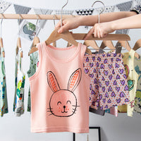 Children's Cotton Vest Set, Mesh Design Vest Shorts, Korean Style Boys' Sets, Girls