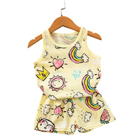 Children's Cotton Vest Set, Mesh Design Vest Shorts, Korean Style Boys' Sets, Girls