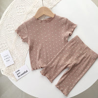 Dot Western Style Girls Summer Two-piece Home Service Children's Air-conditioning Suit