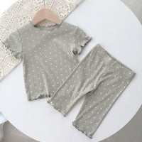 Dot Western Style Girls Summer Two-piece Home Service Children's Air-conditioning Suit
