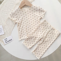 Dot Western Style Girls Summer Two-piece Home Service Children's Air-conditioning Suit