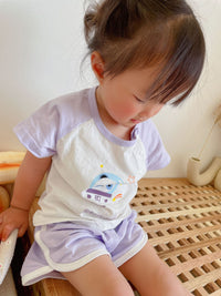 Children''s Short Sleeve Set Baby Cotton Summer Two Piece Set In Stock