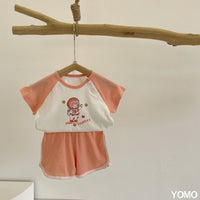 Children''s Short Sleeve Set Baby Cotton Summer Two Piece Set In Stock