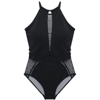 Cover Belly Slim Swimsuit Black Mesh One-piece Bikini Swimsuit Sexy Triangle Swimsuit