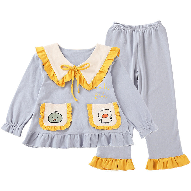 Children's Long-sleeved Girl Baby Two-piece Suit