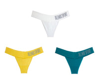 Letter Deep V Wide-waist Low-waist Seamless Briefs
