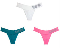 Letter Deep V Wide-waist Low-waist Seamless Briefs
