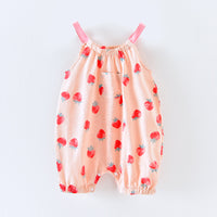 Children's Cotton Sling Romper Sweat-absorbent Slub Cotton Camisole One-piece