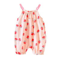 Children's Cotton Sling Romper Sweat-absorbent Slub Cotton Camisole One-piece