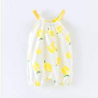 Children's Cotton Sling Romper Sweat-absorbent Slub Cotton Camisole One-piece