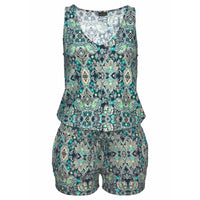 Printed V-neck Sleeveless Jumpsuit