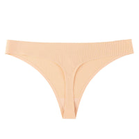 One Piece Non-marking Threaded Cotton Crotch Low-rise Thong