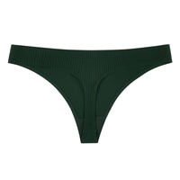 One Piece Non-marking Threaded Cotton Crotch Low-rise Thong