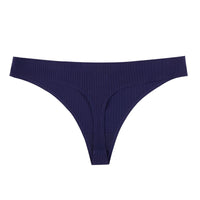 One Piece Non-marking Threaded Cotton Crotch Low-rise Thong