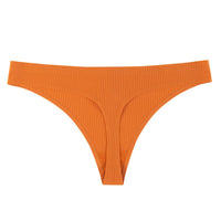 One Piece Non-marking Threaded Cotton Crotch Low-rise Thong