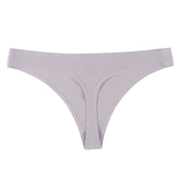 One Piece Non-marking Threaded Cotton Crotch Low-rise Thong
