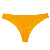 One Piece Non-marking Threaded Cotton Crotch Low-rise Thong
