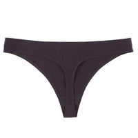 One Piece Non-marking Threaded Cotton Crotch Low-rise Thong