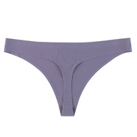 One Piece Non-marking Threaded Cotton Crotch Low-rise Thong