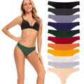 One Piece Non-marking Threaded Cotton Crotch Low-rise Thong