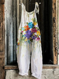 Printed Retro Wide-leg Women's Jumpsuit