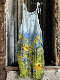 Printed Retro Wide-leg Women's Jumpsuit