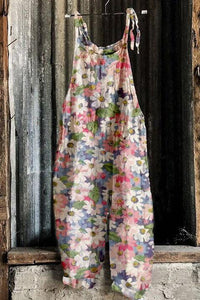 Printed Retro Wide-leg Women's Jumpsuit