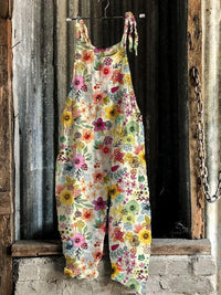 Printed Retro Wide-leg Women's Jumpsuit